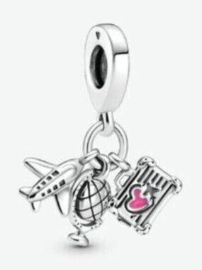 Pandora Airplane, Globe & Suitcase Dangle Charm